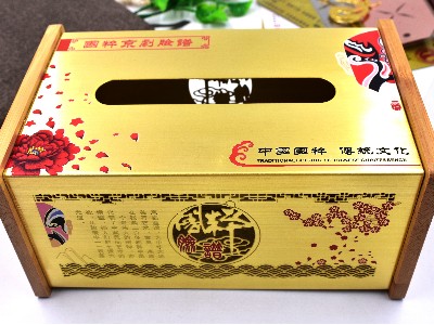 免费设计_定制_脸谱拉丝镂空金属纸巾盒样版